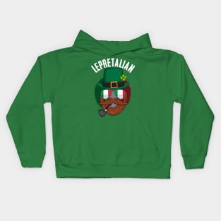 St Patricks Day Lepretalian Irish Italian Leprechaun Kids Hoodie